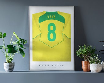 Kakâ Shirt Poster • Brazil 2004 • Retro • Artwork • Football • Gift • For Him • For Boyfriend • For Football Fan