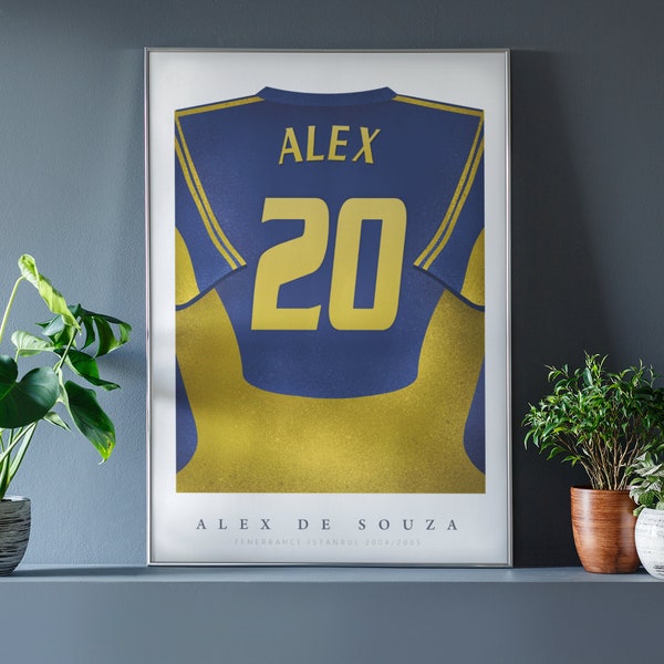 Alex de Souza Shirt Poster • Fenerbahce 04/05 • Retro • Artwork • Fußball • Geschenk • Für Ihn • Für Freund • Für Fussballfan
