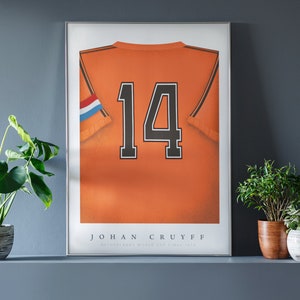Johan Cruyff Shirt Poster • Netherlands WC 1974 • Retro • Artwork • Football • Gift • For Him • For Friend • For Football Fan