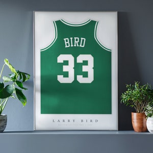 Poster della maglia di Larry Bird • Boston Celtics 85/86 • Retro • Opera d'arte • NBA • Regalo • Individuale • Per lui • Per il fidanzato • Per gli appassionati di basket