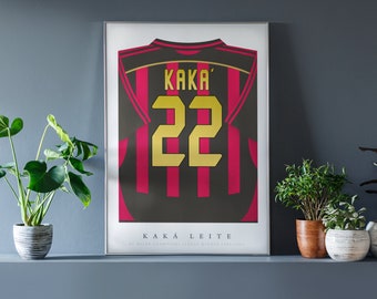 Kaka Shirt Poster • AC Milan 06/07 • Retro • Artwork • Football • Gift • For Him • For Boyfriend • For Football Fan