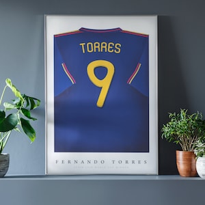 Fernando Torres Shirt Poster • Spain 2010 • Retro • Artwork • Football • Gift • For Him • For Friend • For Football Fan