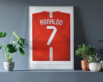 Cristiano Ronaldo Shirt Poster • Man United 07/08 • Retro • Artwork • Football • Gift • For Him • For Boyfriend • For Football Fan