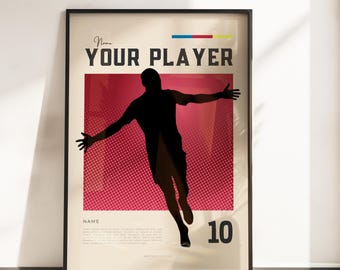 Custom Soccer Legend Poster | Personalized | A3 & A4 Sizes | Black Frame Optional | High-Quality Photo Print
