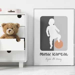 Poster per bambini Besiktas personalizzato • Regalo • Opera d'arte • Individuale • Minik Kartal • Per lui • Per i bambini • Per gli appassionati di calcio