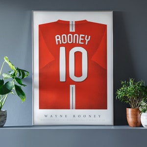 Wayne Rooney Shirt Poster • Man United 07/08 • Retro • Artwork • Individual • Football • Gift • For Him • For Friend • For Football Fan