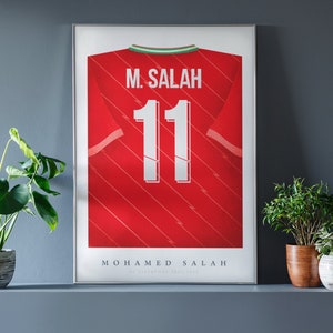 Mohamed Salah Shirt Poster • Liverpool 21/22 • Retro • Artwork • Individual • Football • Gift • For Him • For Friend • For Football Fan