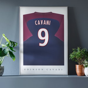 Cavani Shirt Poster • PSG 17/18 • Retro • Artwork • Football • Gift • For Him • For Friend • For Football Fan