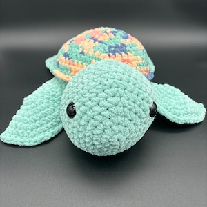 Sea Turtle stuffed animal, Sea Turtle, Crochet sea turtle, multi color sea turtle, sea turtle stuffy, turtle stuffed, large sea turtle