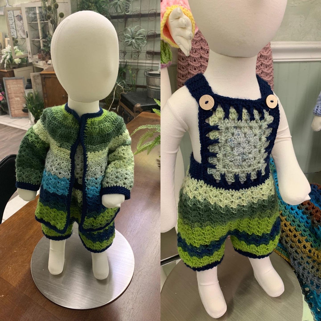 Overalls and Cardigan - Etsy
