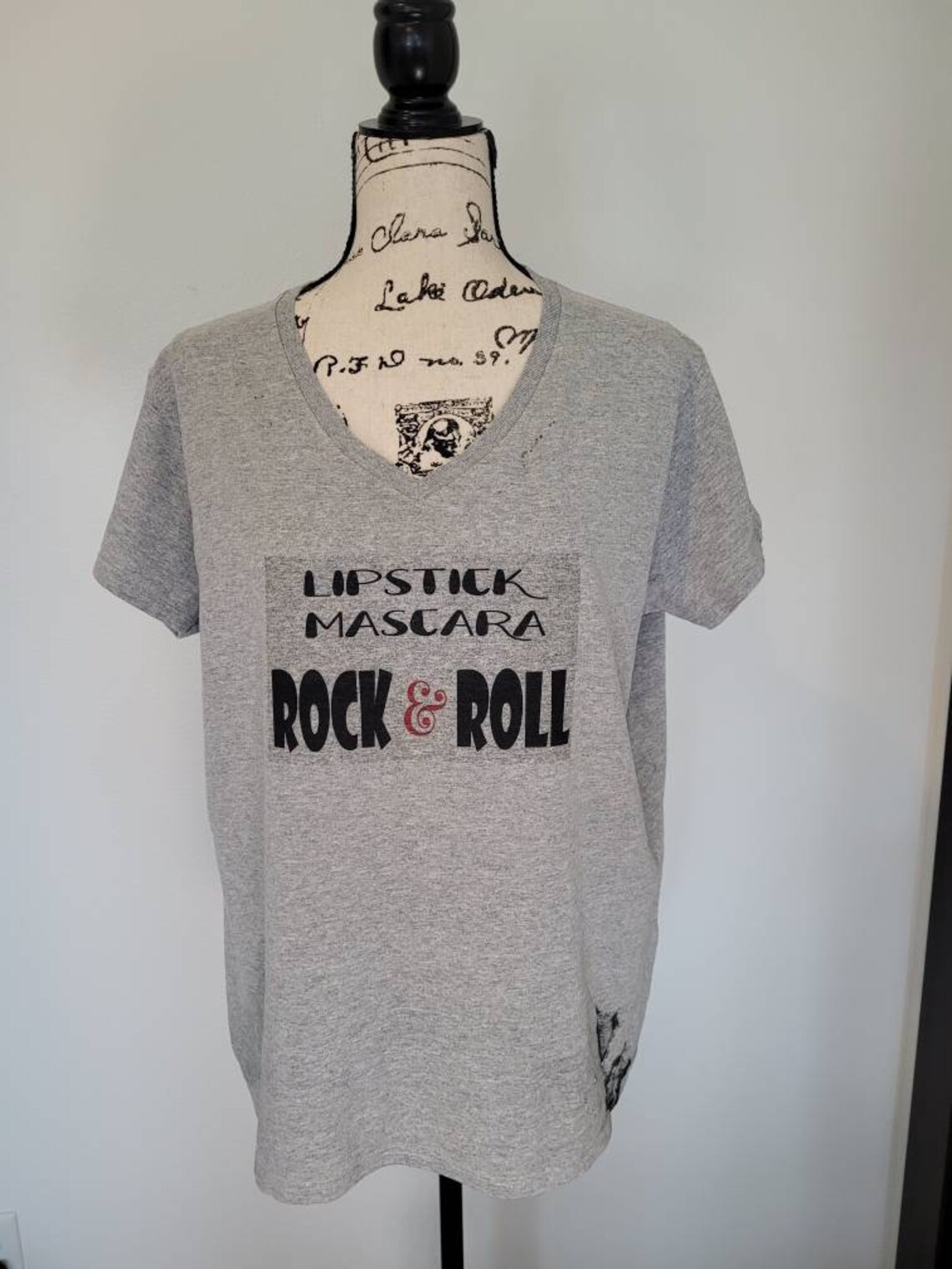 Women's V-Neck Tee Shirt Rock & Roll Short Sleeve | Etsy