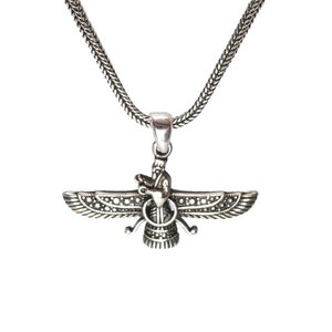 Faravahar Ahura Mazda Handmade Silver Necklace, Ancient Persia Silver Jewelery, Ahura Mazda Sterling Silver Pendant, Zoroastrianism Pendant