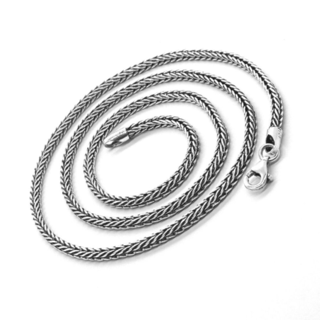 Thick 2.5mm Foxtail Chain Necklace 925 Sterling Silver Men Etsy