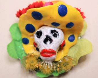 In LOVING MEMORY Of - (#09) refrigerator ART magnet in honor of Dia de los Muertos