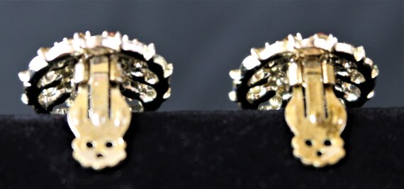 Stylish Golden Amber Rhinestones Clip-on Earrings - image 3