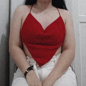 Crochet PDF Pattern: Cowl Neck Bandana Top | Drape Up (Samantha)