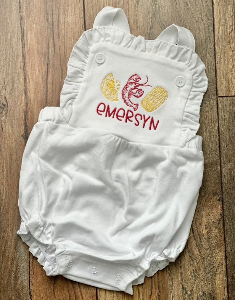 Moq 3 Pre-order Baby Girl Crawfish Stripes One Piece Romper - Adorable