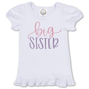 Embroidered Ruffle Sibling Romper | Pregnancy Announcement Outfit | Big Sister Little Brother Sunsuit