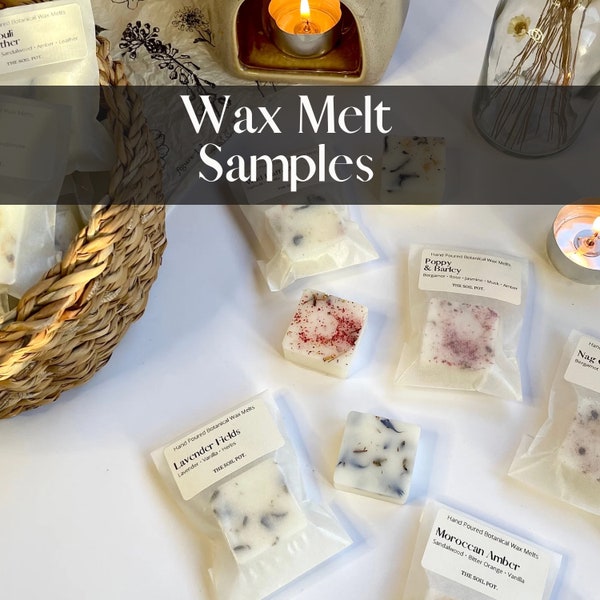 Wax melt samples fragrance, Mini wax melt tester, Botanical wax melts highly scented candle melts, luxury wax melts wedding favours candles