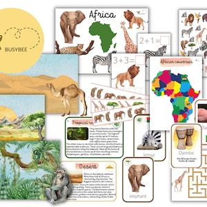AFRICA BUNDLE | Preschool Bundle | Printable Kids Games | Printable Montessori activities