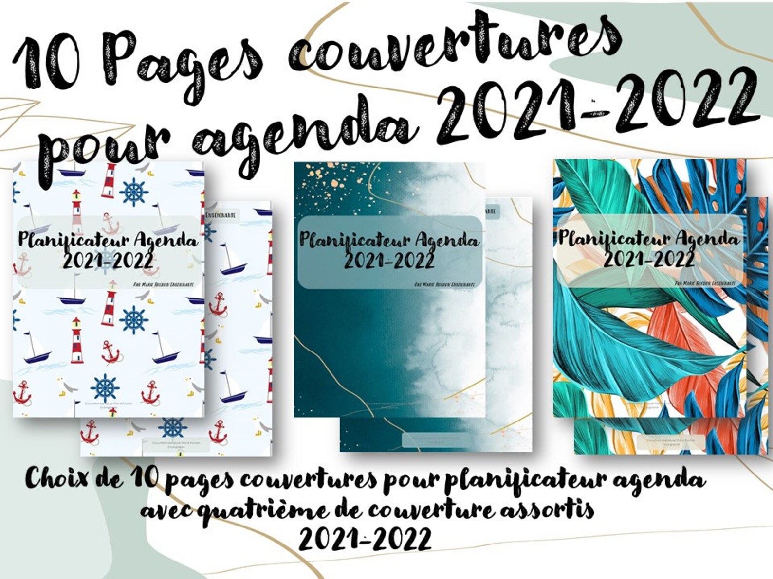 Pages couvertures pour Agenda Pages Couvertures pour | Etsy