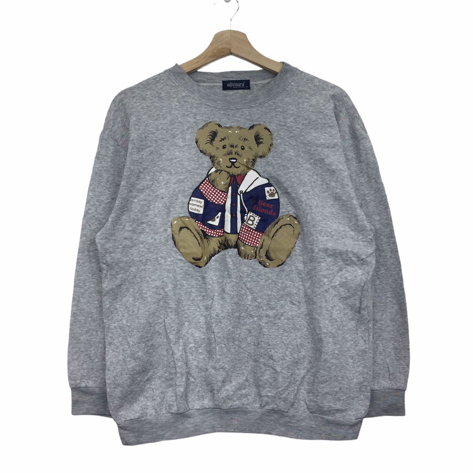 Vintage Teddy Bear Printed Logo Crewneck Pullover Etsy UK