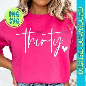 thirty png svg, hello thirty svg, 30 birthday svg, 30th birthday png, 30 birthday cutting design, 30th birthday cut file, thirtieth birthday