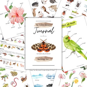 NATURE JOURNAL for kids total 200 pages | My first nature journal, Charlotte Mason, Montessori, Nature Study, Homeschool