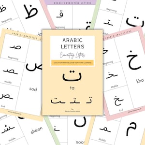 LETRAS ÁRABES CONECTADAS, Letras árabes, Posición de las letras, Fichas árabes, Posiciones de las letras árabes, Islámico