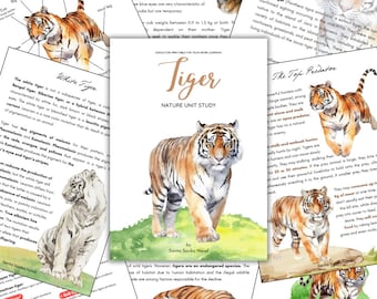 Tiger Nature Unit Study: Homeschool Science Printable (Digital Download)