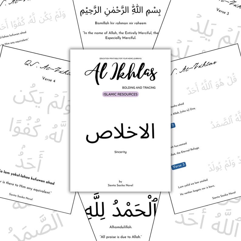 Falaqa LEARNING QURAN #01 for Kids With Tracing 5 Surah Al-ikhlas, Al-falaq ...