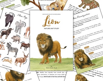 Lion Nature Study Printable: Homeschool Science (Digital Download)