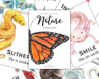 Nature Movement Cards, Fitness Action Game (PDF)