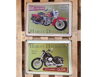 Opknoping Vintage Stijl Metalen Teken Klassieke Harley Davidson Motorfiets Bedrukt Retro Wall Art. Vintage Distressed Look Teken, mooi cadeau idee