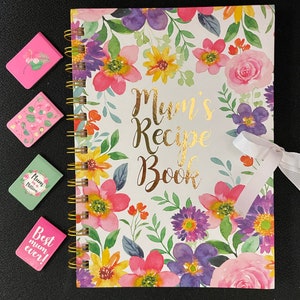 Mum magnetische bladwijzers en mama's receptenboek cadeaus voor Moederdag of mama's verjaardag. Beste mama ooit en mama in een miljoen bloemmotieven