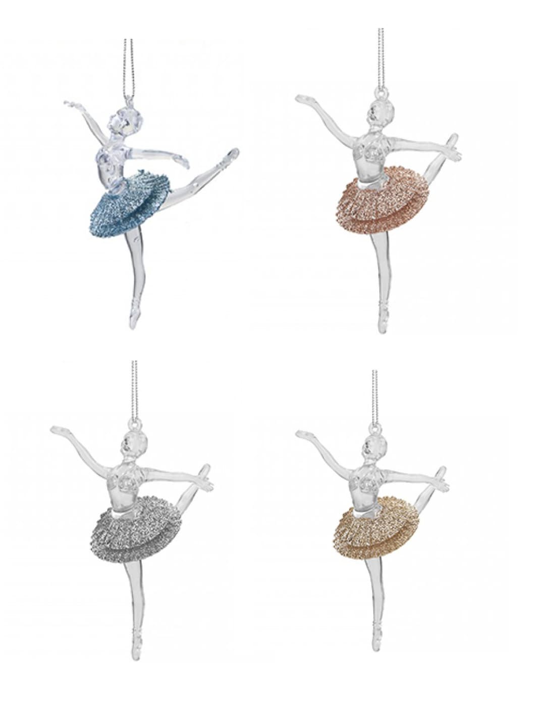Glitter Ballerina Decoration Hanging Clear Christmas Tree Ballet Dancer