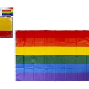 Pride Rainbow 52&quot; x 31&quot; Large Flag. Rainbow Striped Durable 132cm x 79cm Rayon Flag for Parades, Parties, Carnival Floats, or as a Cape etc