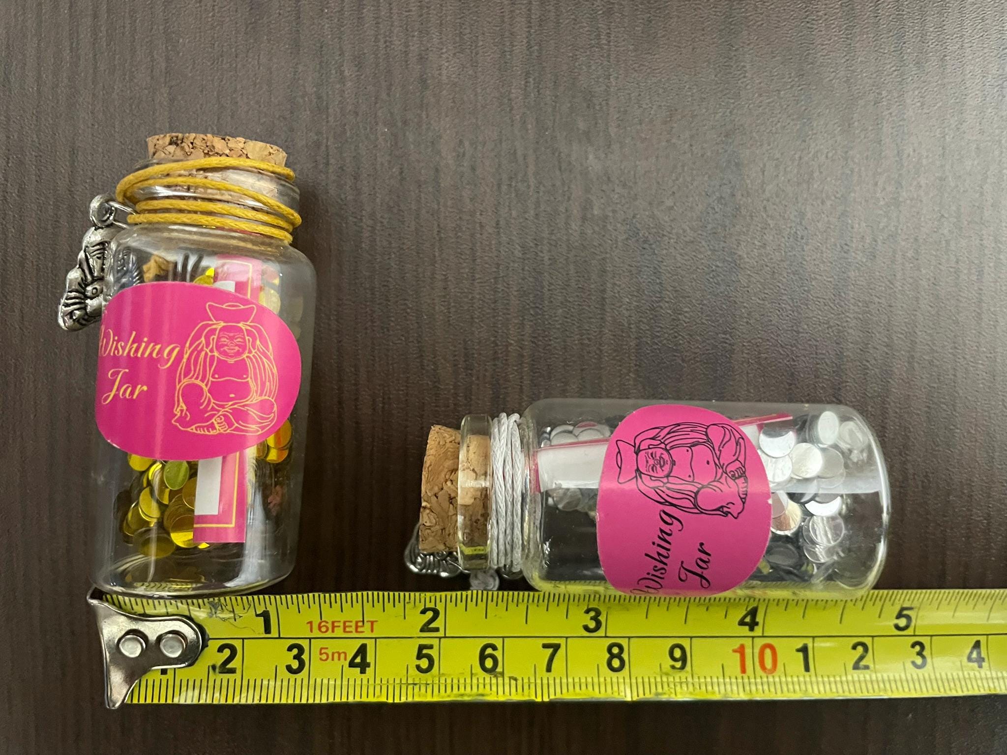 Mini Message Jar Mini Buddha Message in a Bottle Wishing Jar With Silver or Gold ...