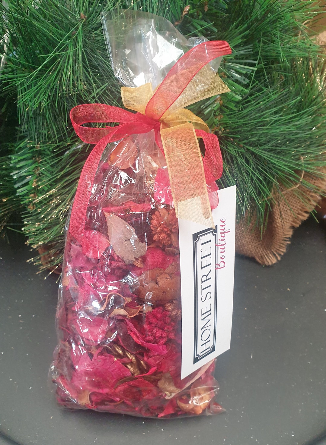 Christmas Potpourri Red and Gold Hand Blended Pot Pourri in a Gift Bag