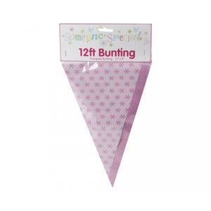 Pink 12ft Triangular Bunting. 12 Pretty Vintage Style Print 12&quot;x8&quot; Triangles with Various Floral Patterns. Mother&#39;s Day, Garden Party etc