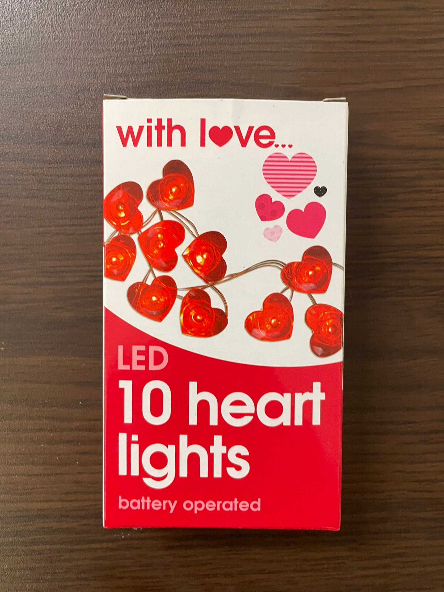 Mini Led Heart LED Heart Lights - 10 Battery Operated Mini Red Heart String Lights on ...