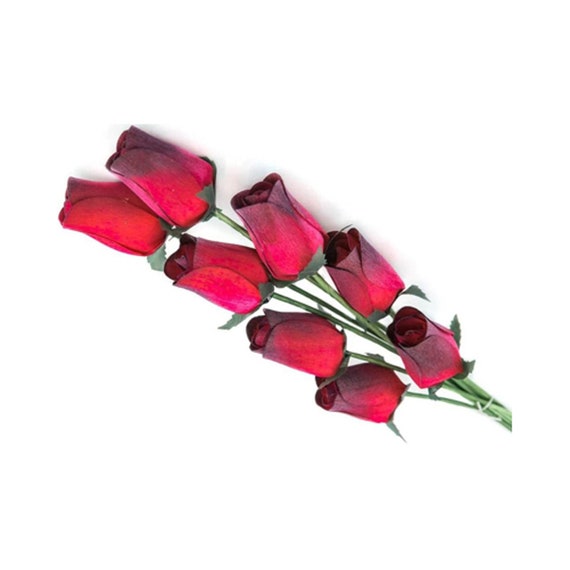 Bouquet de 8 roses en bois Bouton de rose unique Tiges jaunes - Etsy Canada