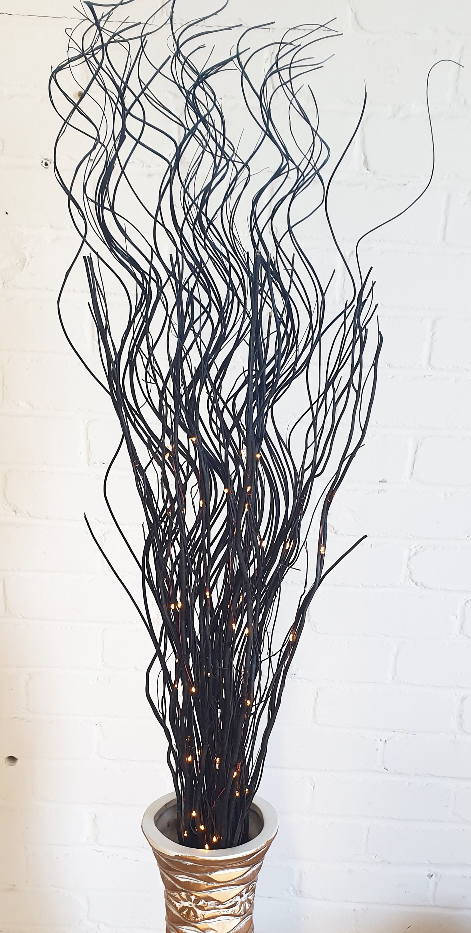 Black Tall Willow Twigs Bunch, Spiral Corkscrew or Twisted Contorted  Natural Branches 115cm 45 Inches Tall 3 Designs 