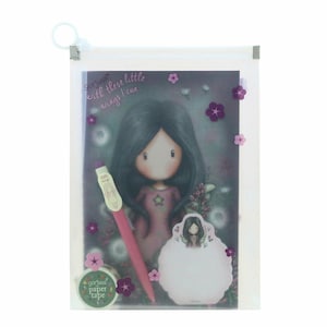 Santoro Gorjuss Stationery Gift Set, Little Wings - Planner, Paper Tape, Pen, Notes, in a Plastic Pocket - Perfect Gift for Kids & Teens