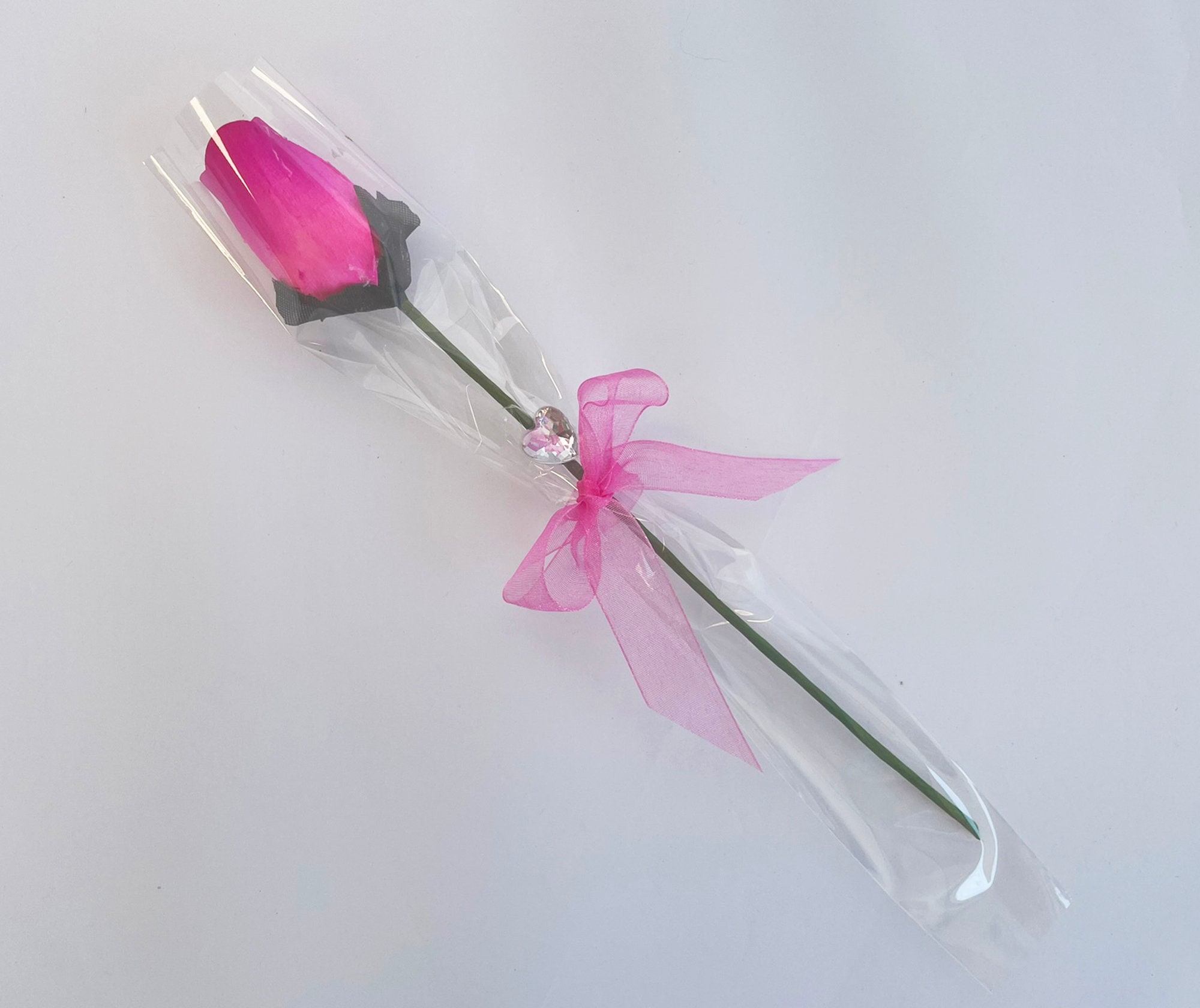 Single Rose In Cellophane