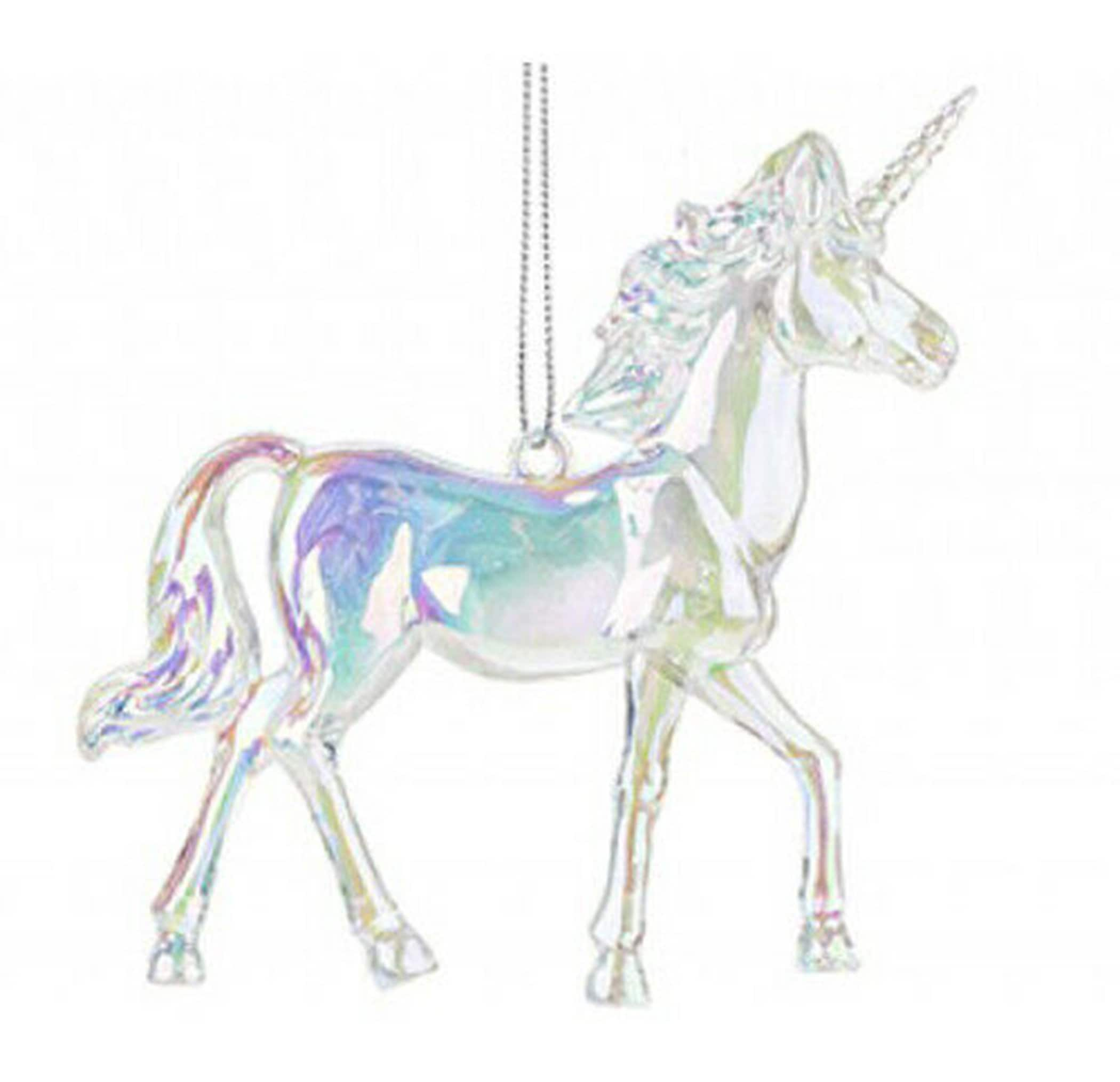 Iridescent Shimmer Hanging Unicorn Christmas Tree Decorations