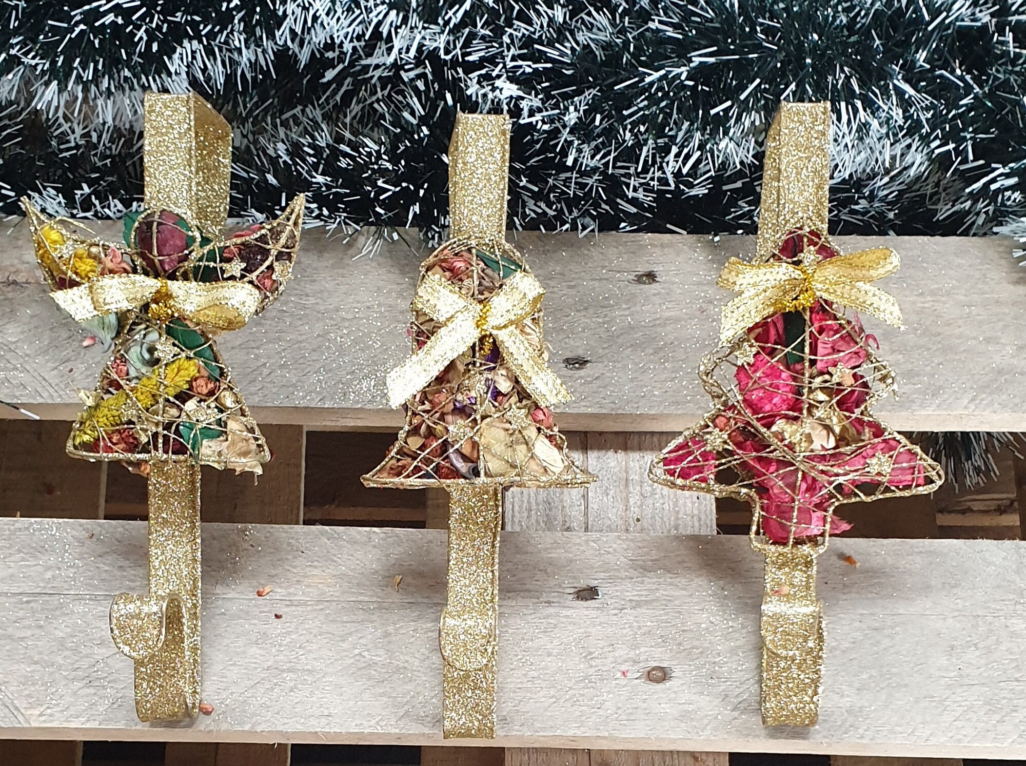 80 Pieces Gold Glitter Curly Ting Ting Branches Christmas Branches Vase Filler Artificial Curly Twigs For Christmas Tree Garland Wreath Decoration - View #3