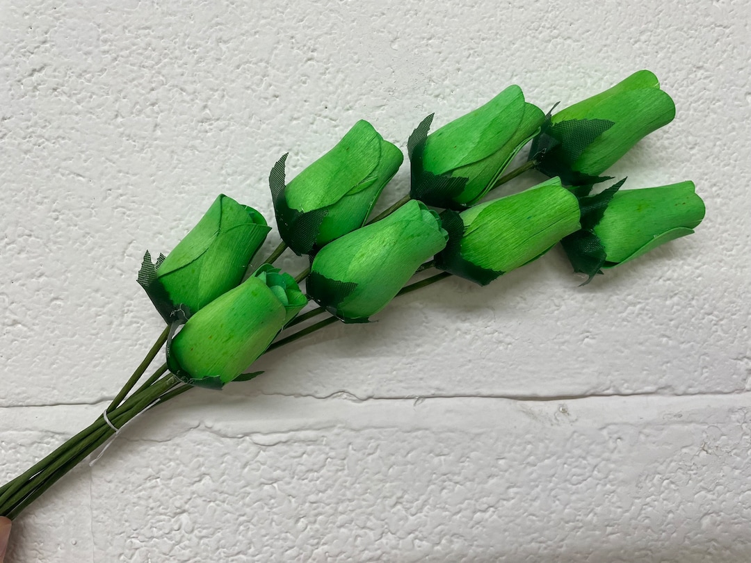 Light Green Wooden Roses- Choose 8, 50, or 100 -single Rose Bud Stems ...