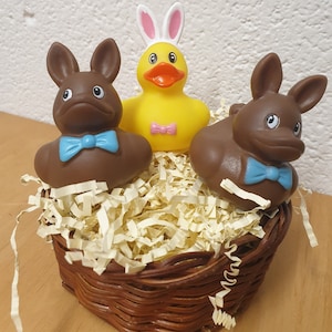 Easter Mini Rubber Ducks, &quot;Chocolate&quot; Rabbit  &#39;Ducks&#39; & Easter Bunny Rabbit Ducks Ideal for Easter Egg Hunt search as prizes or Party favour
