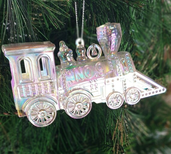 Iridescent Shimmer Hanging Train Christmas Tree Decorations, Magical Fairy  Tale Theme Pearlescent Steam Railway Train Locomotive 